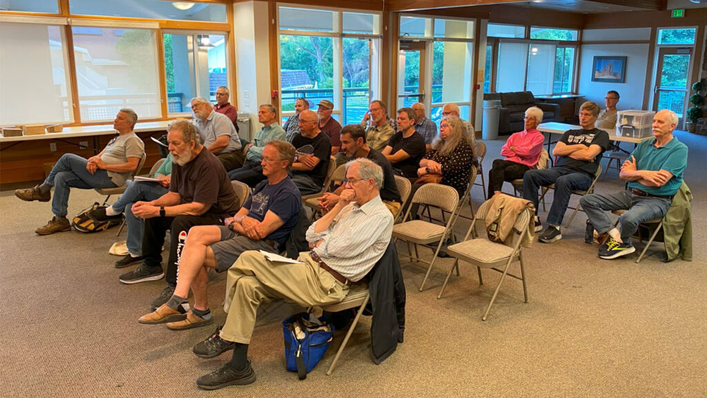 West Bay Woodturners meeting attendees at the Bridges Church, Los Altos, CA