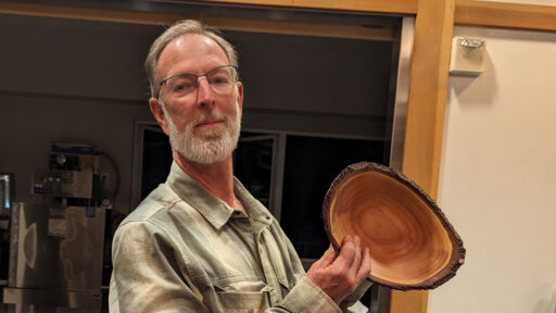 Dean Caudle with natural edge bowl