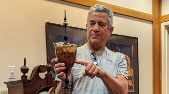 Robert Bley talks about his natural-edge vessel with finial