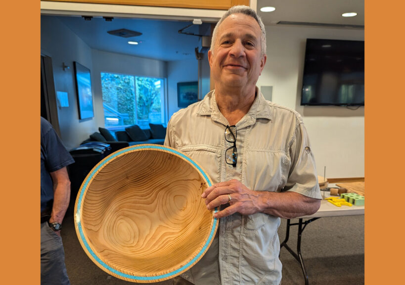 Blue spruce bowl by Robert Bley