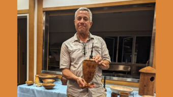 Bob Bley turned a hollowform from an exotic burl