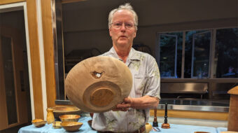 Dennis Lillis turned a big big leaf maple bowl