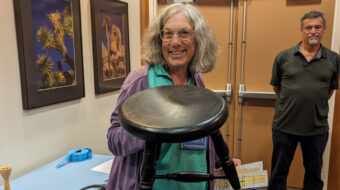 Laura Rhodes turned stool parts