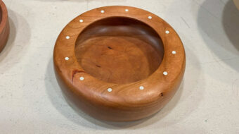 Cherry bowl with dots by Tom Mandle