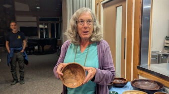 Laura Rhodes turned a maple bowl