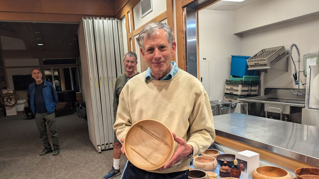 Tom Mandle turned several bowls