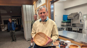 Tom Mandle turned several bowls