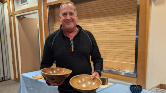 Dan Boehmke shows his salad bowls