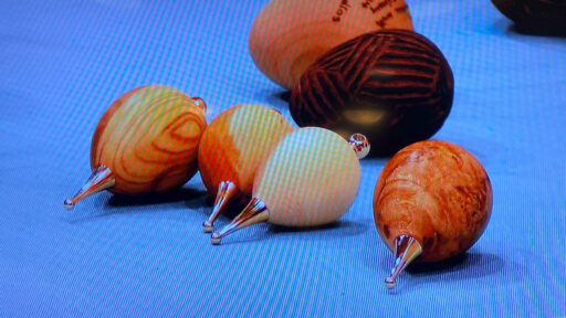 Several egg-shape ornaments