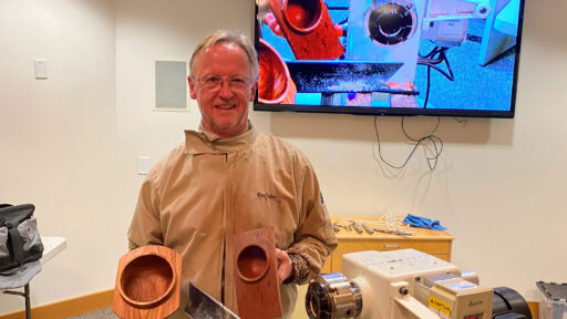 Tom Gaston's woodturning demonstration for Woodturners Newsletter, November 2024