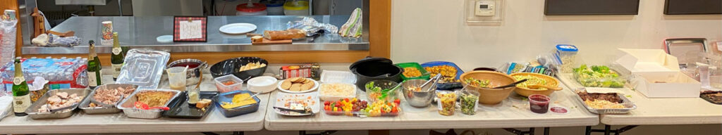 WBW potluck: a table full of various dishes