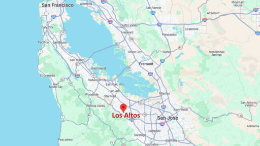 A map of the SF Bay Area with a location mark in Los Altos, CA.