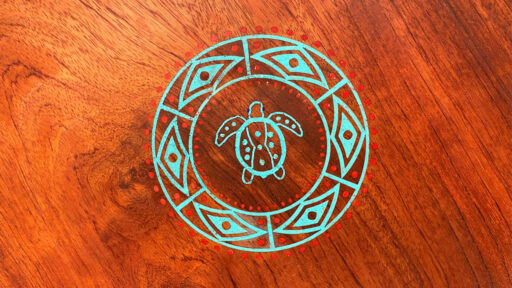 Stone inlay with turtle design