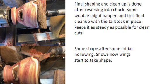 Final woodturning shaping