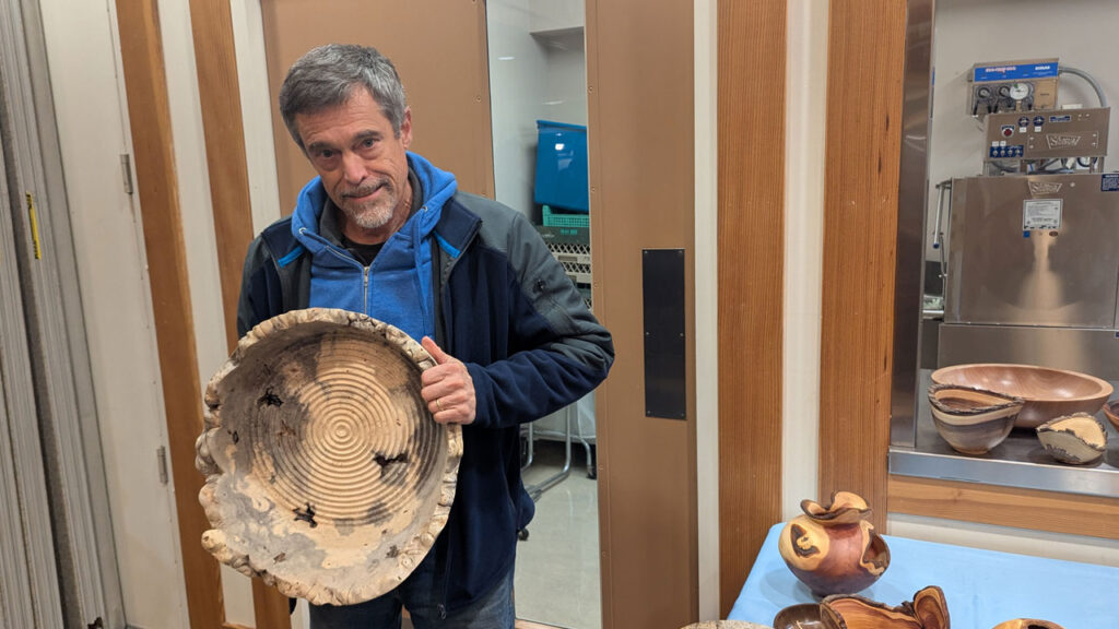 Claude Godcharles turned a buckeye burl bowl