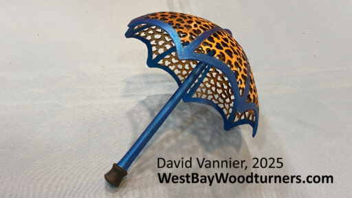 Turned and carved umbrella by David Vannier