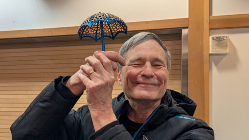 David Vanier turned and carved a mini umbrella