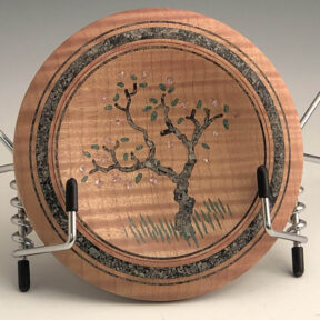 A turned and decorated platter.