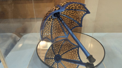 Turned and carved umbrella by David Vannier