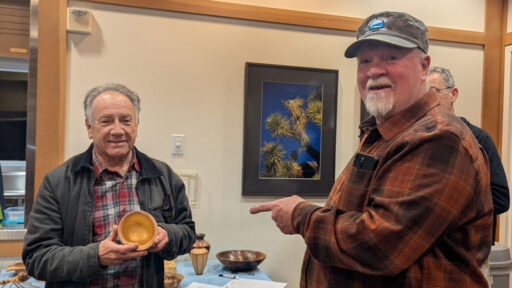 Jon Sauer received a madrone bowl from Jim Koren