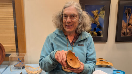 Laura Rhodes turned an ash natural edge bowl