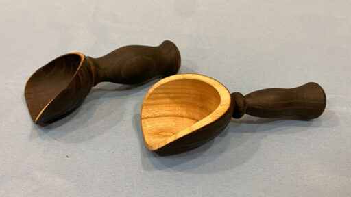 Turned and charred scoops by Tina