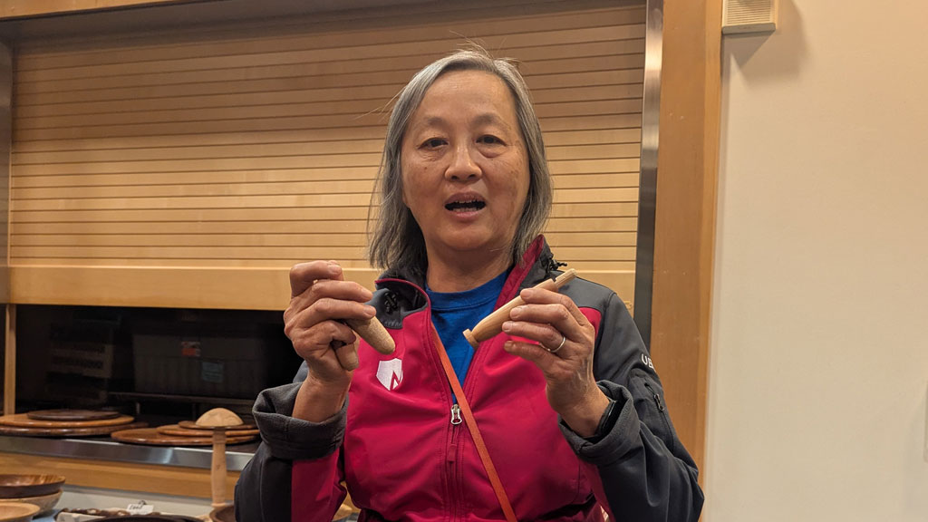 Alison Lee turned cherry whistles