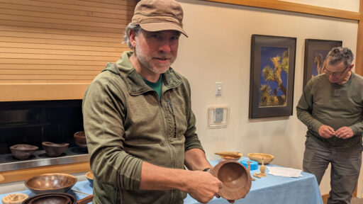 James Craig turned an off-center walnut bowl