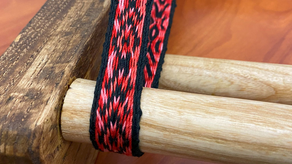 Inkle loom weaving by Laura Rhodes