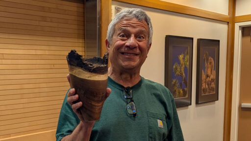 Bob Bley turned a black walnut vase