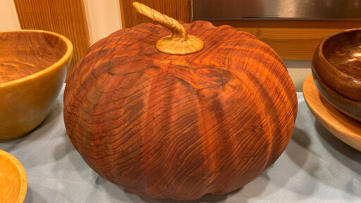 Turned and carved pumpkin by Kelly Smith