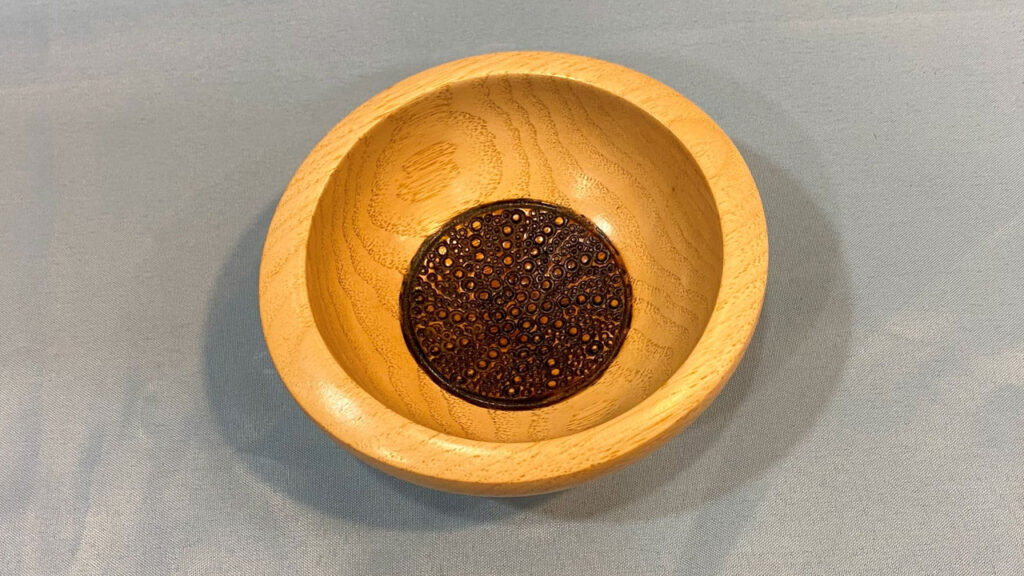Pecan bowl with textured bottom by Tom Gaston