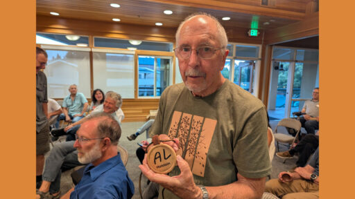 Al turned a name badge