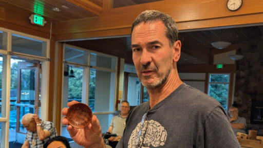 Chip Krauskopf made a tiny bowl for his nametag.