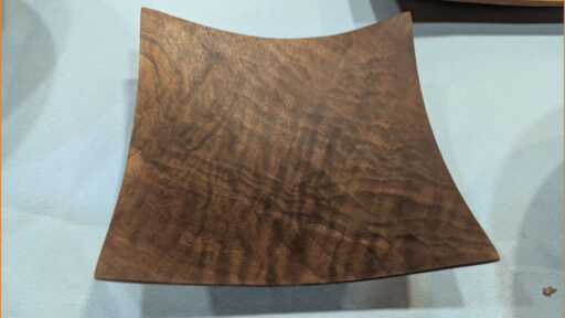 David turned a square platter from walnut