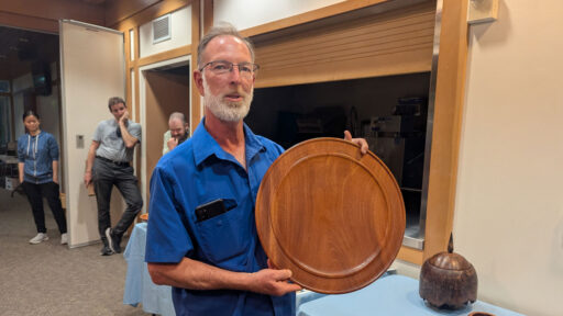 Dean shows his large platter
