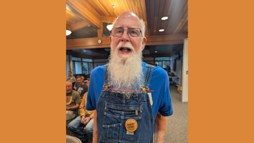 Harvey turned his name badge