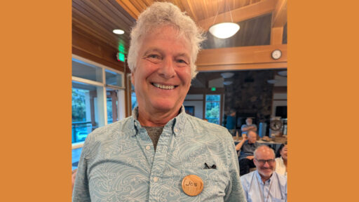 Joe turned his name badge