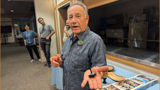 Jon shows his recently turned spinning top