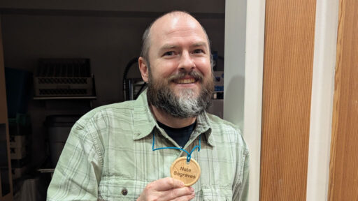 Nate turned his name badge