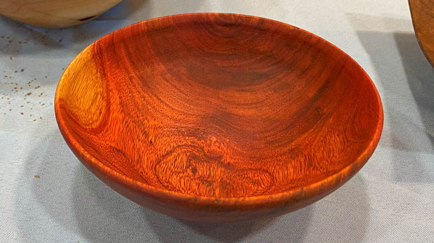 Bright red bowl