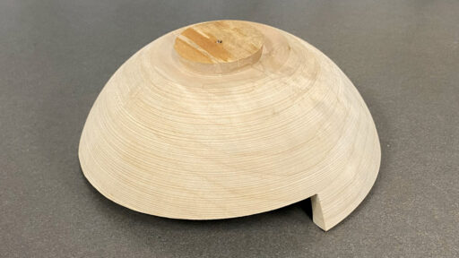 The bottom view of the stepped-rim bowl.