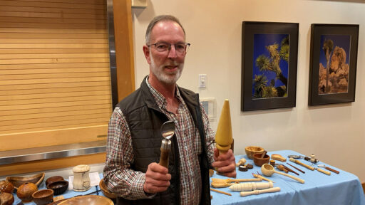 Dean turned a handle for a scoop. He also turned a pastry cone former.