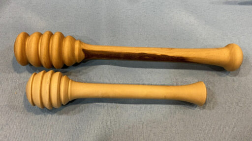 Two honey dippers turned from Chinese Pistachio.