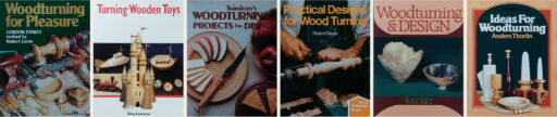 A collage of six woodturning book covers.