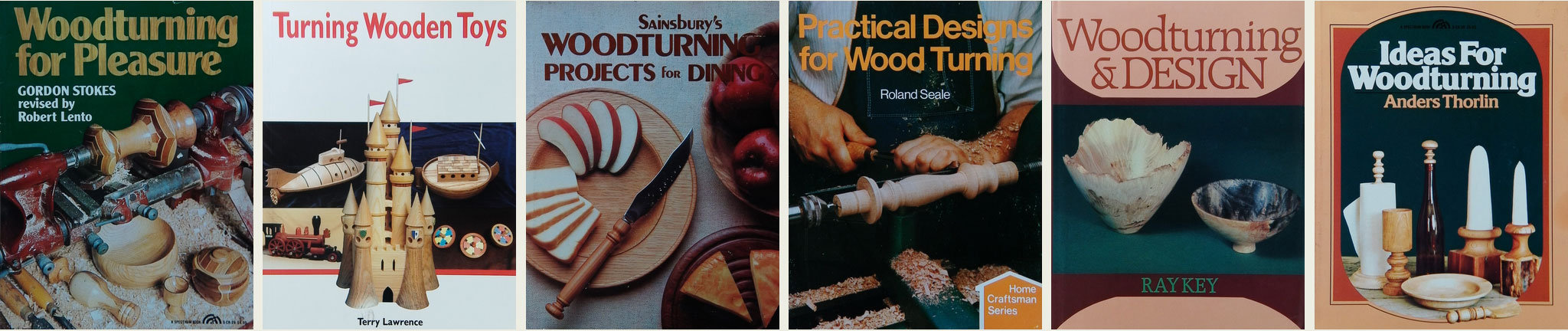 A collage of six woodturning book covers.