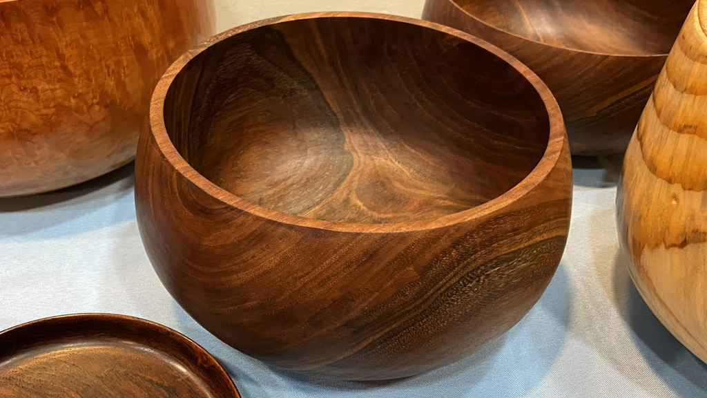 A calabash bowl turned from Claro walnut by Chris Quesada.