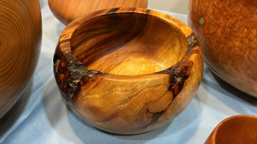 Calabash bowl turned by Dean Caudle from camphor wood.