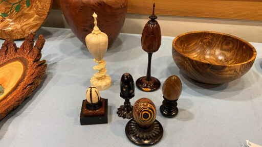 Several egg-shaped ornamental turning projects.