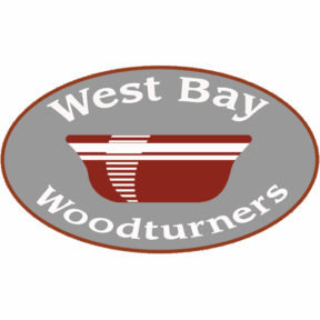 An oval logo with a turned bowl and the "West Bay Woodturners" label.